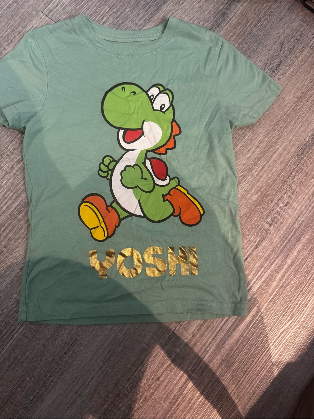 Hybrid Apparel Mint Green Yoshi Tee with Gold Logo